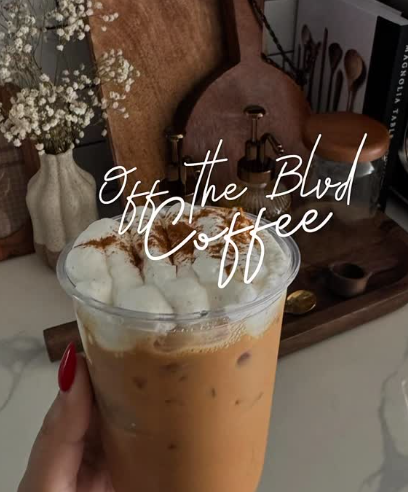 Iced specialty coffee from Off The Blvd Coffee